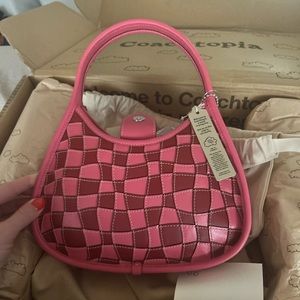 Coachtopia Ergo Shoulder Bag in Wavy Checkerboard Upcrafted Leather